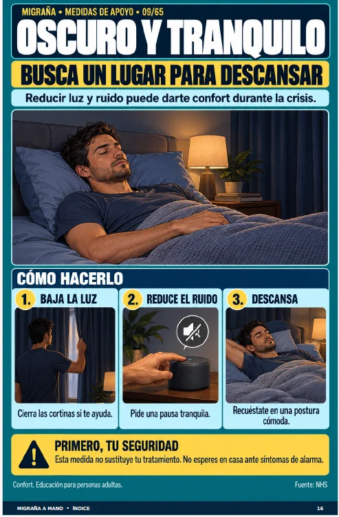 Ficha Oscuro y tranquilo: cómo preparar un lugar para descansar