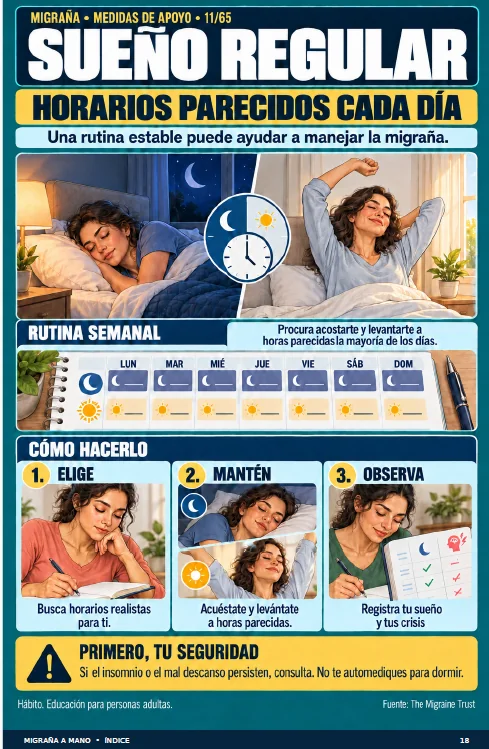 Ficha Sueño regular: rutina semanal de horarios parecidos