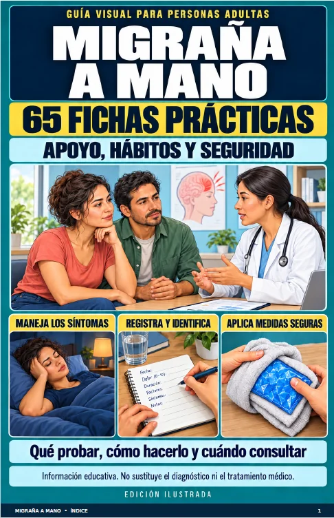 Portada de la guía Migraña a Mano: 65 fichas prácticas ilustradas
