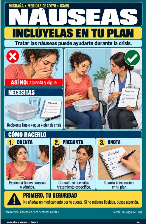 Ficha Náuseas: qué conviene hacer, qué no, y los tres pasos